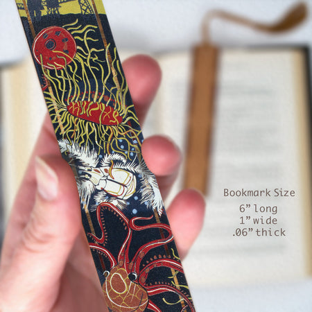 Sequestration Ocean Octopus Fish Urchin by Jenny Pope Handmade Wooden Bookmarks - Made in the the USA