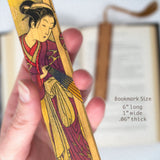 Japanese Woman in Kimono Handmade Wooden Bookmark - Made in the USA