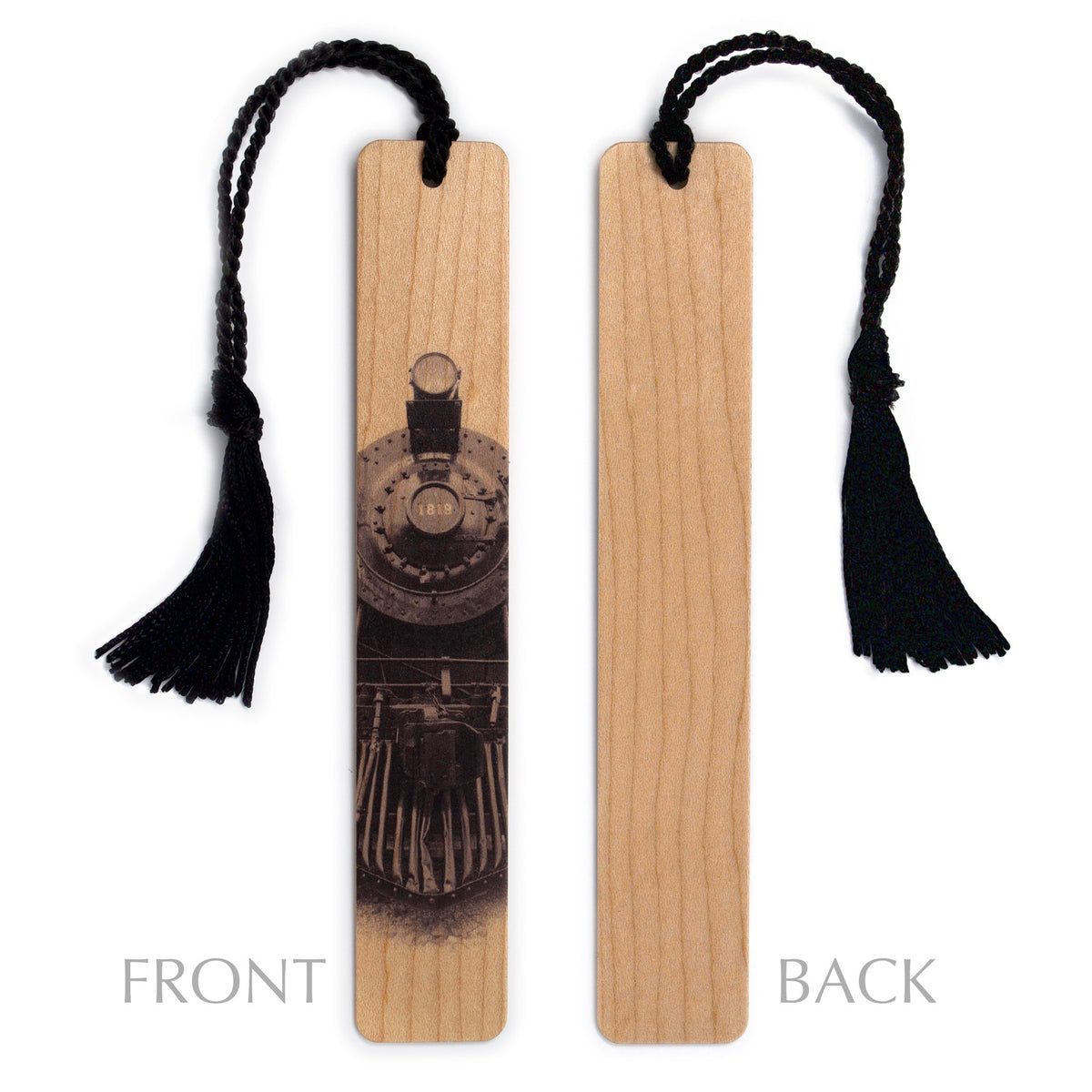 Train Steam Locomotive 1819 Handmade Wooden Bookmark - Made in the USA