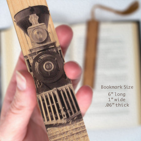 Train Steam Locomotive Engine Jupiter No 60 Handmade Wooden Bookmark - Made in the USA