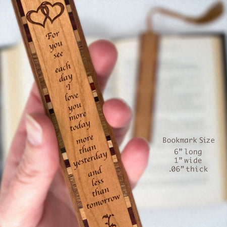 Love Quote by Poet Rosemonde Gérard Handmade Engraved Wooden Bookmark - Made in the USA