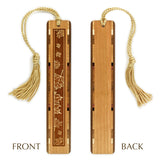 Maple Leaves Engraved Wooden Bookmark with Tassel
