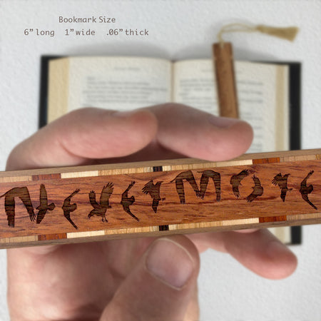 Nevermore Edgar Allan Poe's The Raven Handmade Engraved Wooden Bookmark - Made in the USA