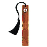 Peace Sign Cut Out Handmade Engraved Wooden Bookmark - Made in the USA