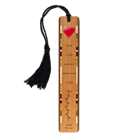 Pablo Picasso Love Quote Handmade Engraved Wooden Bookmark - Made in the USA