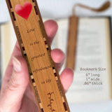 Pablo Picasso Love Quote Handmade Engraved Wooden Bookmark - Made in the USA