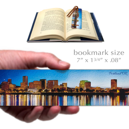 Portland Oregon Downtown Handmade Wooden Bookmark - Made in the USA