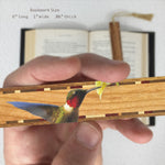 Ruby-throated Hummingbird (Double-Sided on Cherry) Handmade Wooden Bookmark - Made in the USA