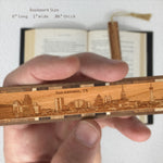 San Antonio Texas Downtown Skyline Handmade Engraved Wooden Bookmark - Made in the USA