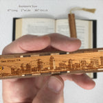 San Diego California Downtown Skyline Handmade Engraved Wooden Bookmark - Made in the USA