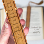 Saying Goodbye Sentimental Quote Handmade Engraved Wooden Bookmark - Made in the USA