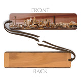 Seattle Downtown Skyline with Mt. Rainier Handmade Wooden Bookmark - Made in the USA