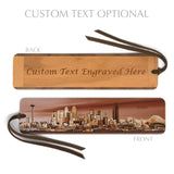 Seattle Downtown Skyline with Mt. Rainier Handmade Wooden Bookmark - Made in the USA