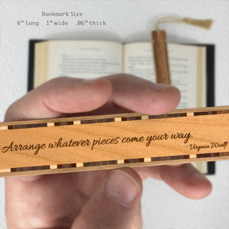 Virginia Woolf Inspirational Quote Handmade Engraved Wooden Bookmark - Made in the USA