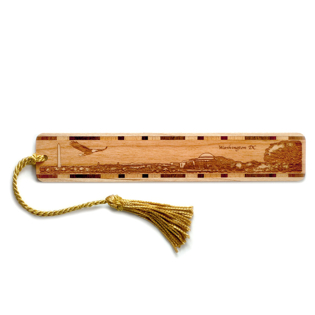 Washington Bookmarks Washington DC Skyline Handmade Engraved Wooden Bookmark - Made in the