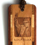 Author Winston Churchill Handmade Engraved Wooden Bookmark - Made in the USA