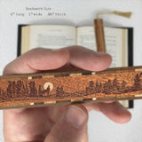 Wolf Howling at the Full Moon Handmade Engraved Wooden Bookmark  - Made in the USA