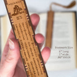 Aquarius Zodiac Astrological Sign Handmade Engraved Wood Bookmark - Made in the USA