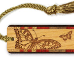 Butterflies Engraved Handmade Wooden Bookmark - Made in the USA