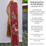 Japanese Sakura Cherry Blossoms Engraved on Handmade Wooden Bookmark - Made in the USA