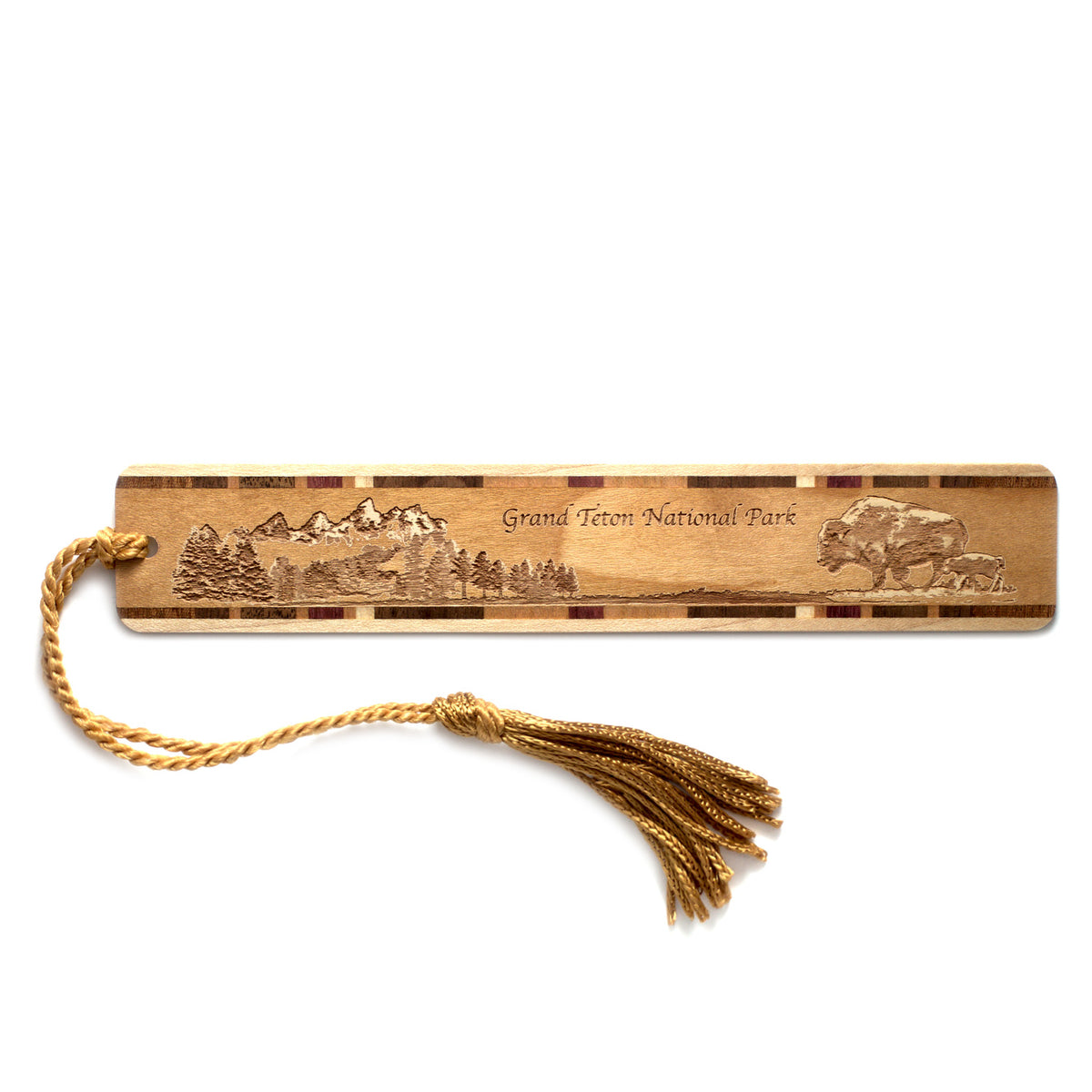 Grand Teton National Park Wyoming Handmade Engraved Wooden Bookmark