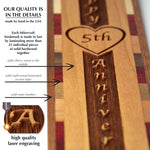 5th Anniversary Handmade Engraved Wooden Bookmark - Made in the USA