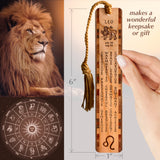 Leo Zodiac Astrological Sign Handmade Engraved Wood Bookmark - Made in the USA