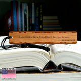 Abraham Lincoln Quote A New Book is Like A Friend Handmade Engraved Wooden Bookmark - Made in the USA