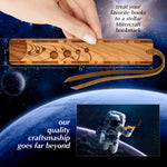 Planets Orbiting Outer Space Handmade Engraved Wooden Bookmark - Made in the USA
