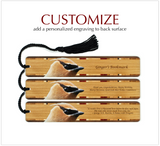 Cedar Waxwing Bird (Double Sided) Handmade Wooden Bookmark - Made in the USA