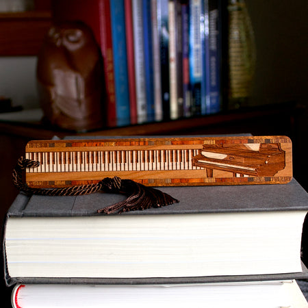 Piano Musical Instrument Handmade Engraved Wooden Bookmark - Made in the USA