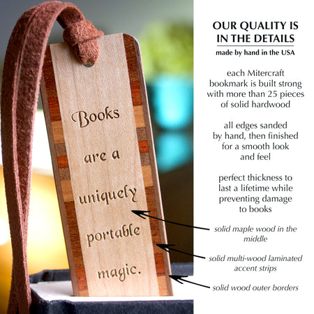 Stephen King Books Quote Handmade Engraved Wooden Bookmark - Made in the USA