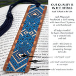 Handmade Wooden Bookmark Argyle (Blue) - Made in the USA