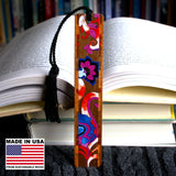 Floral Flowers Handmade Wooden Bookmark - Made in the USA